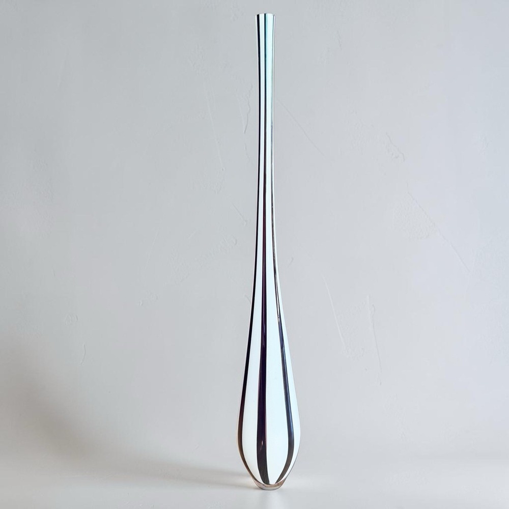 Global Views Black and White Striped Droplet Vase 32 Inch
